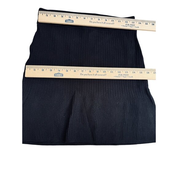 Free People by Anthropologie Black Ribbed Knit Mini Skirt  .Size Small - Picture 5 of 7